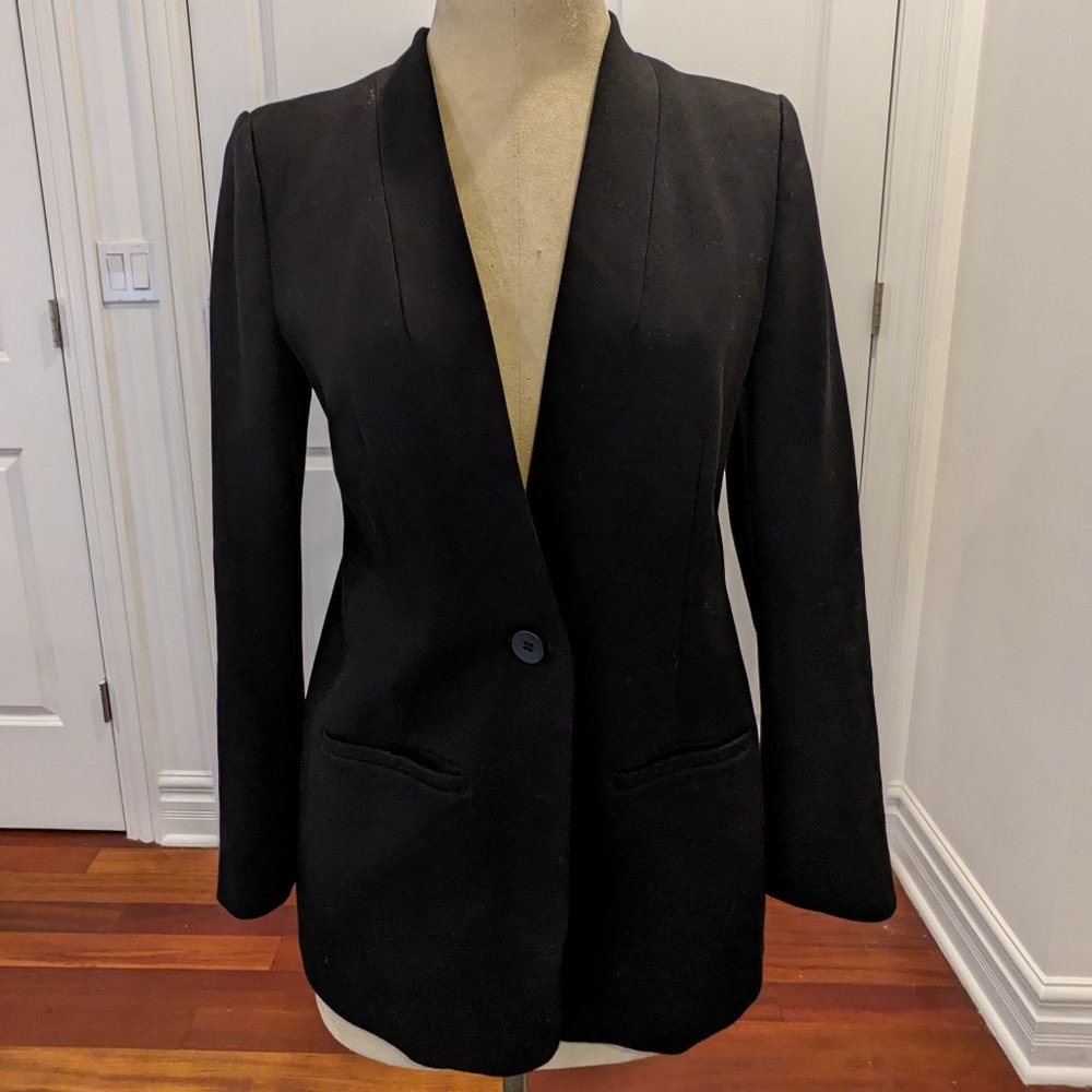 Madewell Collarless Blazer Black Size 2